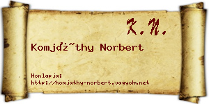 Komjáthy Norbert névjegykártya