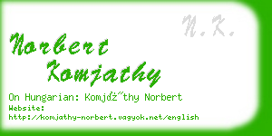 norbert komjathy business card